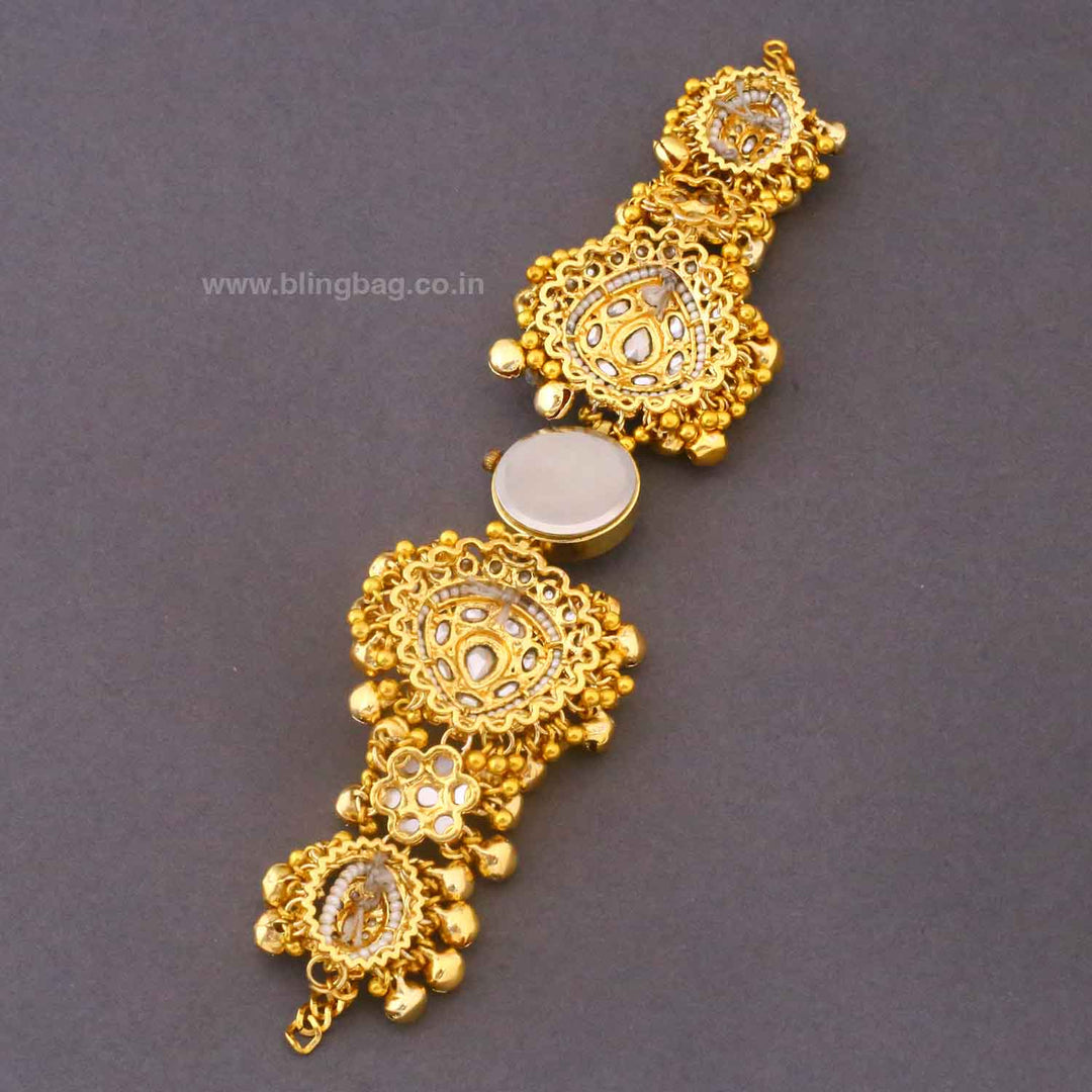 BlingBag Golden Kanisha Kundan Watch