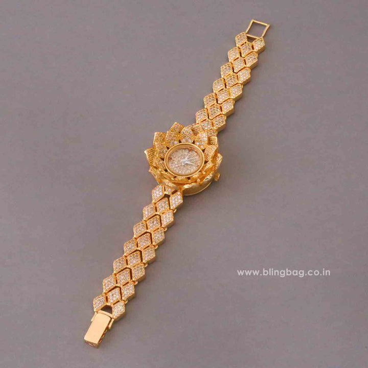 BlingBag Golden Luciaa Zirconia Watch