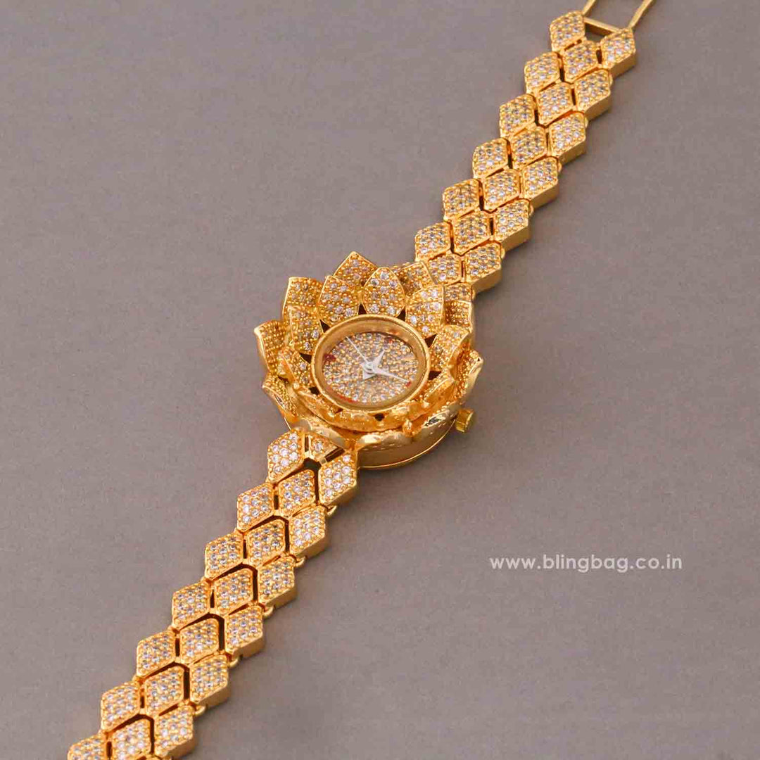 BlingBag Golden Luciaa Zirconia Watch