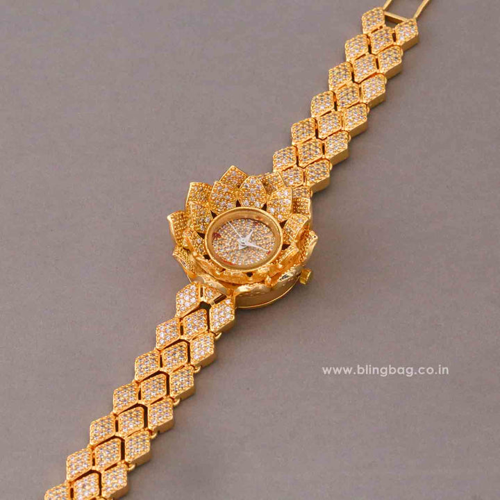BlingBag Golden Luciaa Zirconia Watch