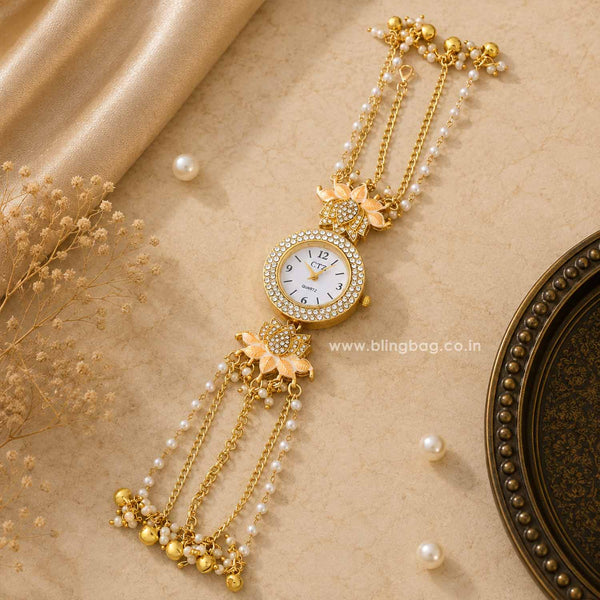 BlingBag Golden Poojasha  Kashmiri Watch