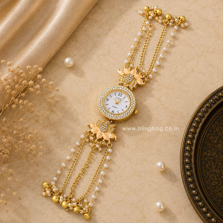 BlingBag Golden Poojasha  Kashmiri Watch