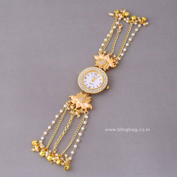 BlingBag Golden Poojasha  Kashmiri Watch