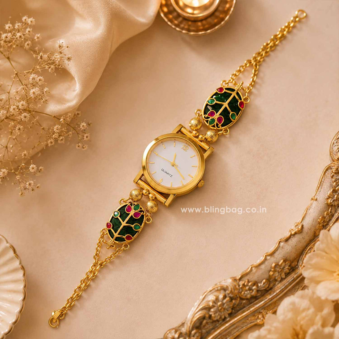 BlingBag Golden Riyaani Heritage Watch