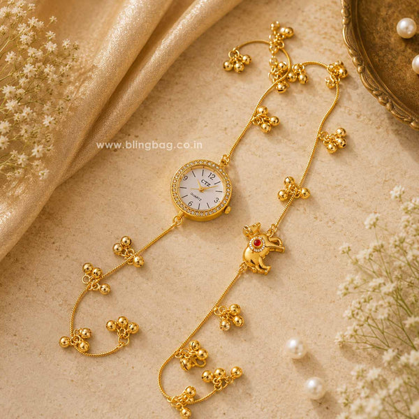 BlingBag Golden Tanviita Bracelet Watch