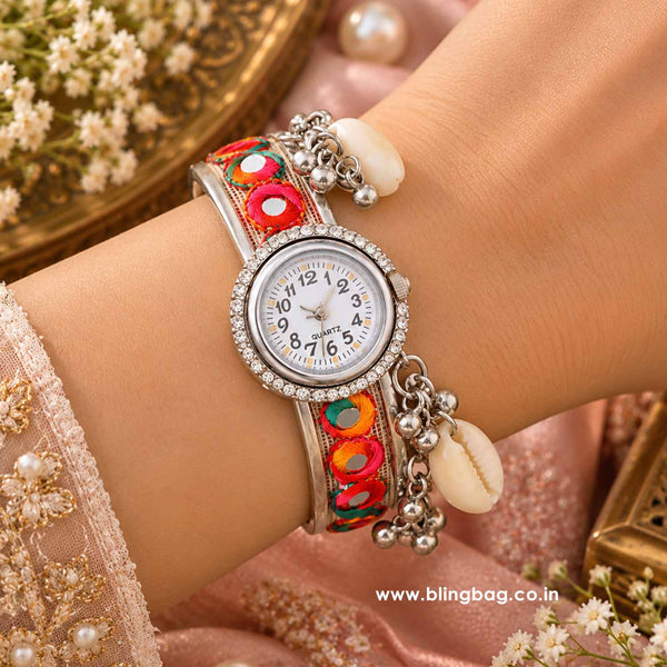 BlingBag Multicolor Eshaya Oxidised Watch