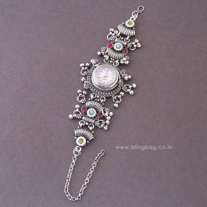BlingBag Multicolor Tiyara Oxidised Watch