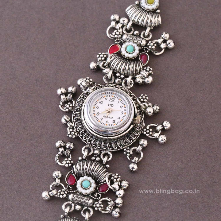 BlingBag Multicolor Tiyara Oxidised Watch
