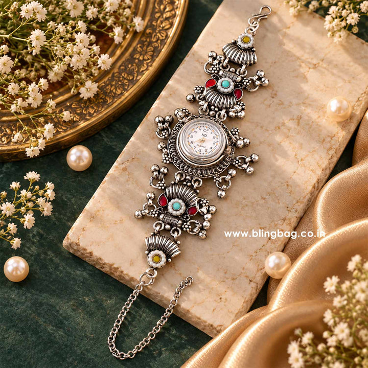 BlingBag Multicolor Tiyara Oxidised Watch