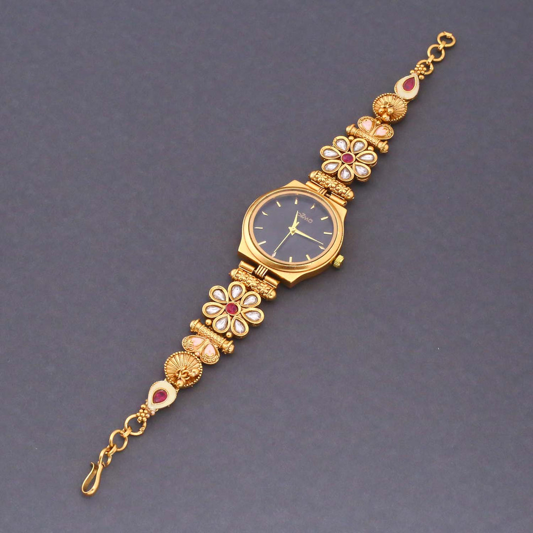 Bling Bag Royal Black Dial Bridal Watch