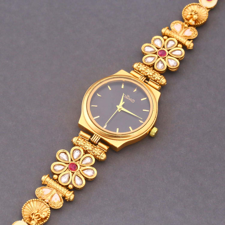 Bling Bag Royal Black Dial Bridal Watch