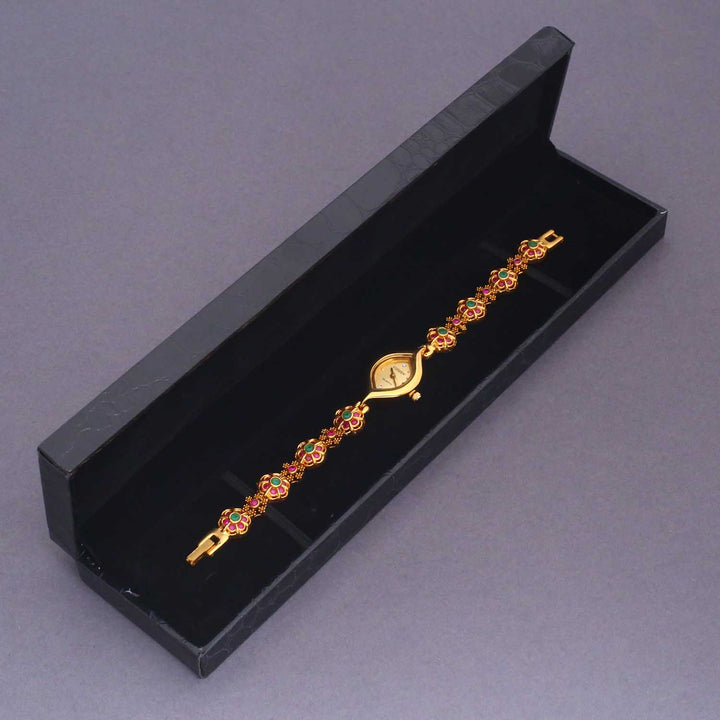 Bling Bag Royal Bloom Stone-Studded Gold Watch