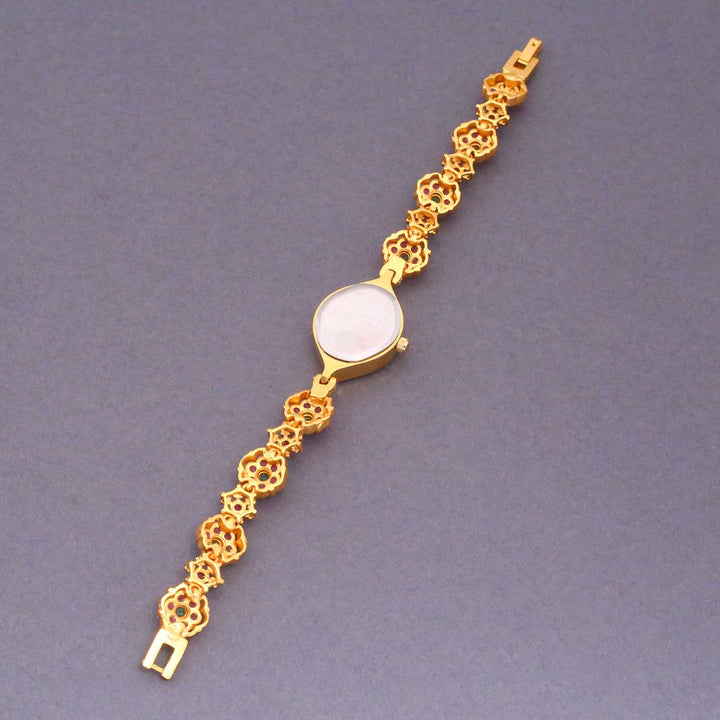 Bling Bag Royal Bloom Stone-Studded Gold Watch