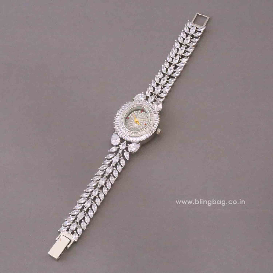 BlingBag Silver Annaa Zirconia Watch