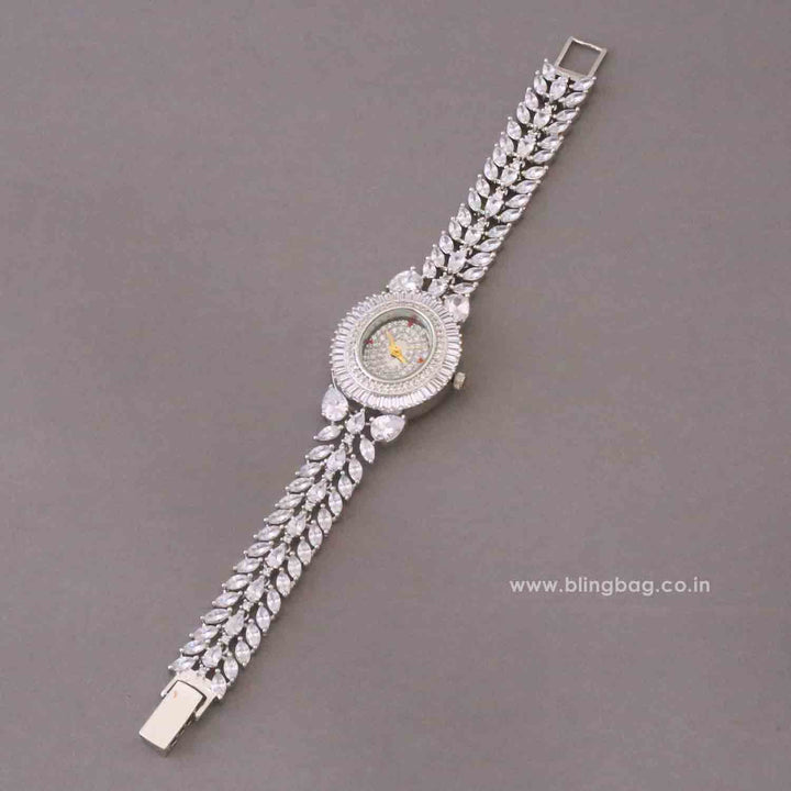 BlingBag Silver Annaa Zirconia Watch