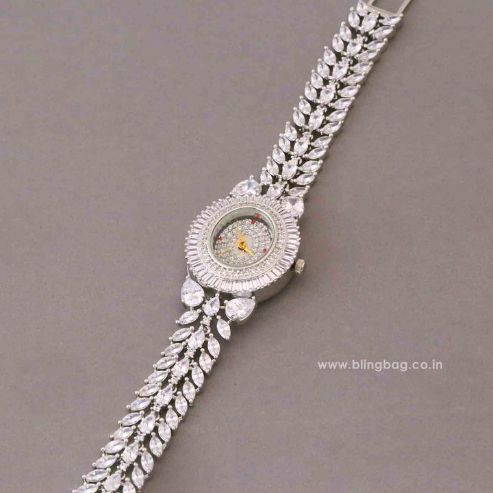 BlingBag Silver Annaa Zirconia Watch