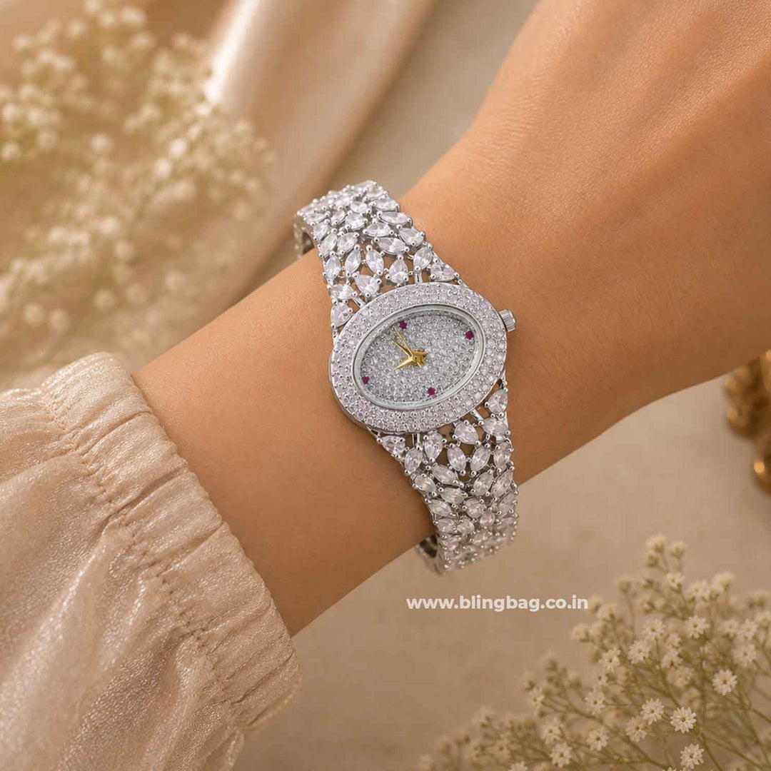 BlingBag Silver Ellaie Zirconia Watch I