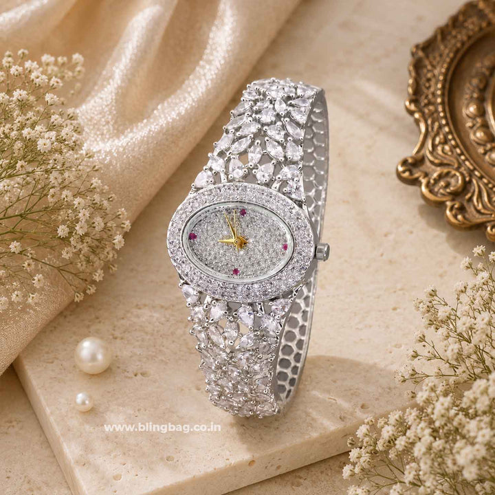 BlingBag Silver Ellaie Zirconia Watch I