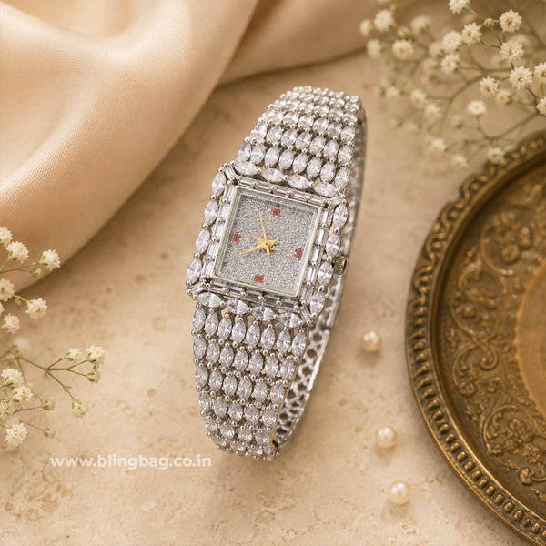 BlingBag Silver Juliaa Zirconia Watch