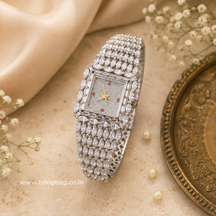 BlingBag Silver Juliaa Zirconia Watch