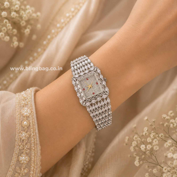 BlingBag Silver Juliaa Zirconia Watch