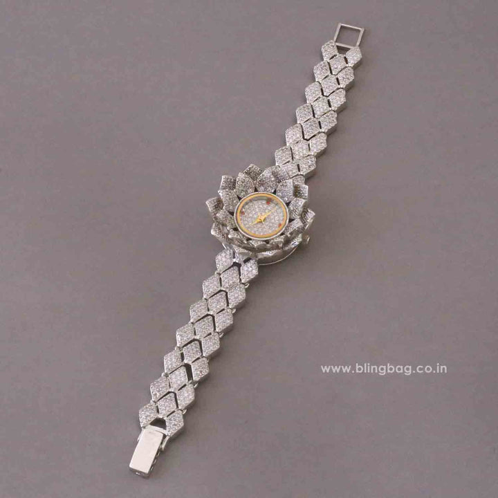 BlingBag Silver Luciaa Zirconia Watch