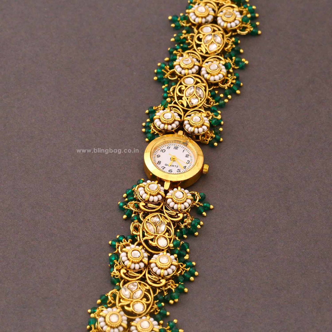 Blingbag Emerald Phulwari Kashmiri Watch