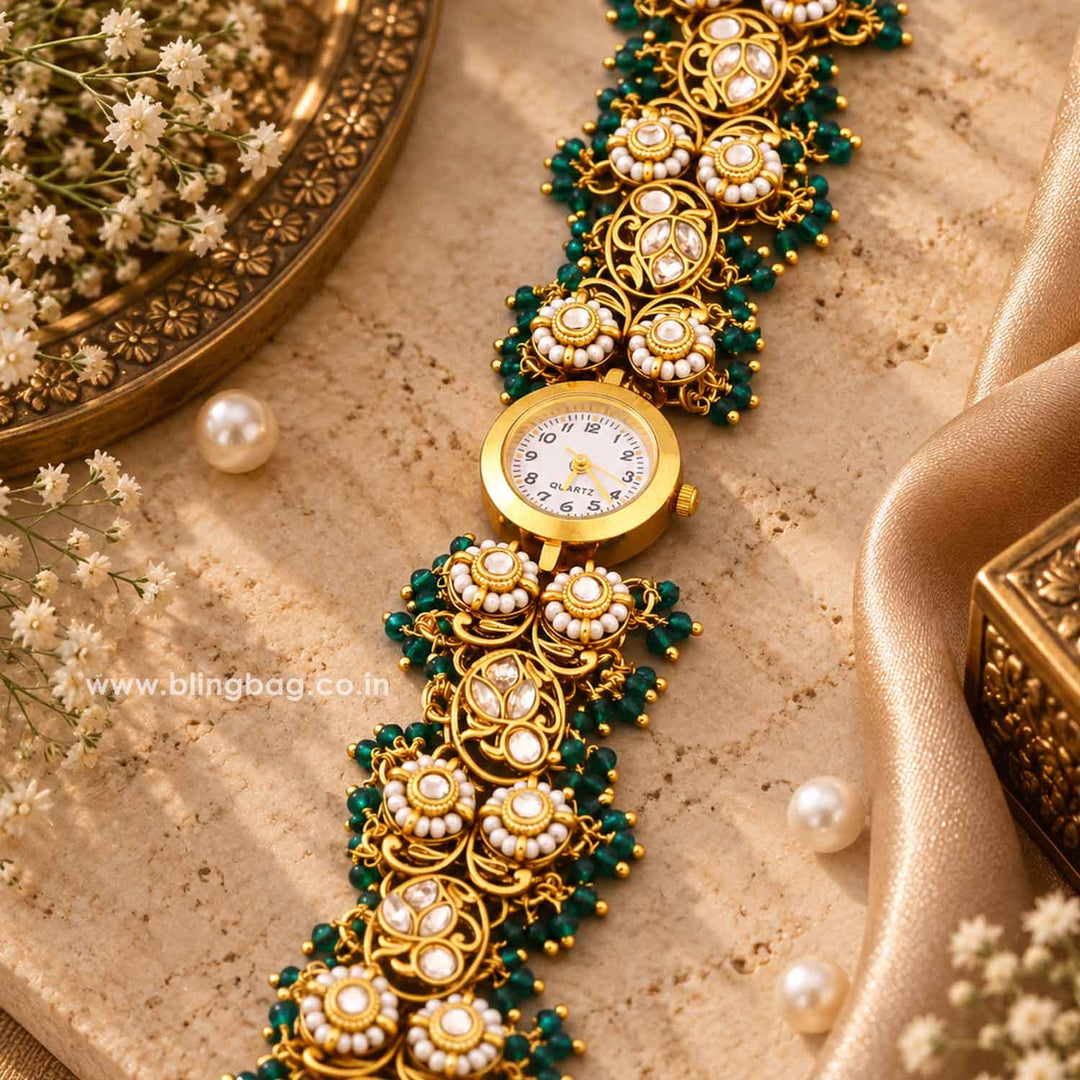 Blingbag Emerald Phulwari Kashmiri Watch