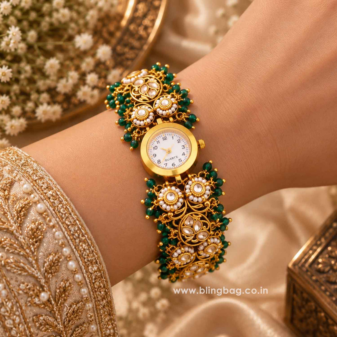 Blingbag Emerald Phulwari Kashmiri Watch
