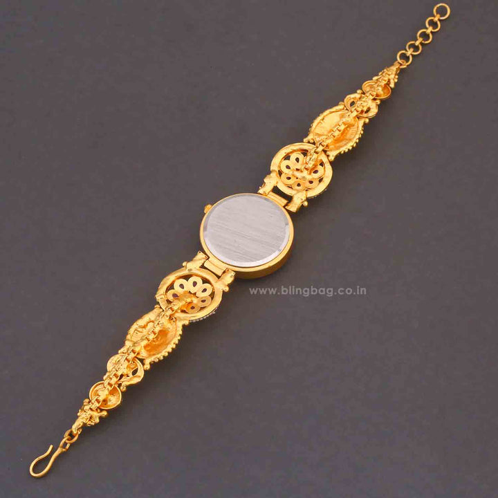 Blingbag Gold-Plated Kundan Inaya Dial Watch