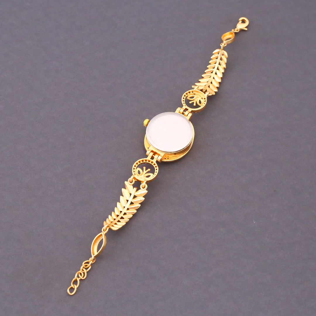 Blingbag Gold- Plated Leaf Design Watch