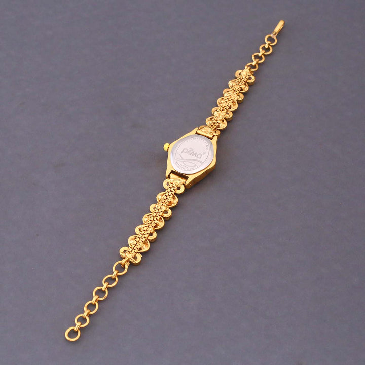 Blingbag Gold-Plated Noir Flora Dial Watch
