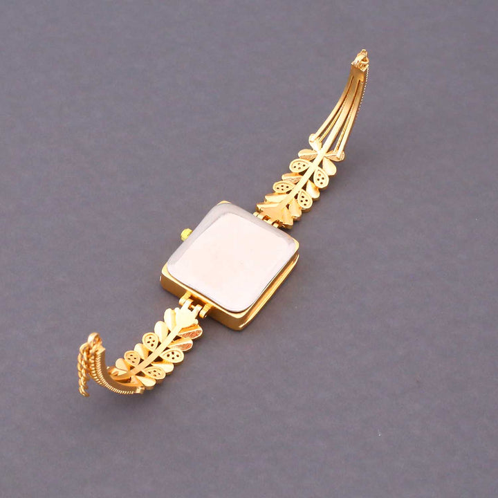 Blingbag Gold- Plated Rajwadi Square Watch