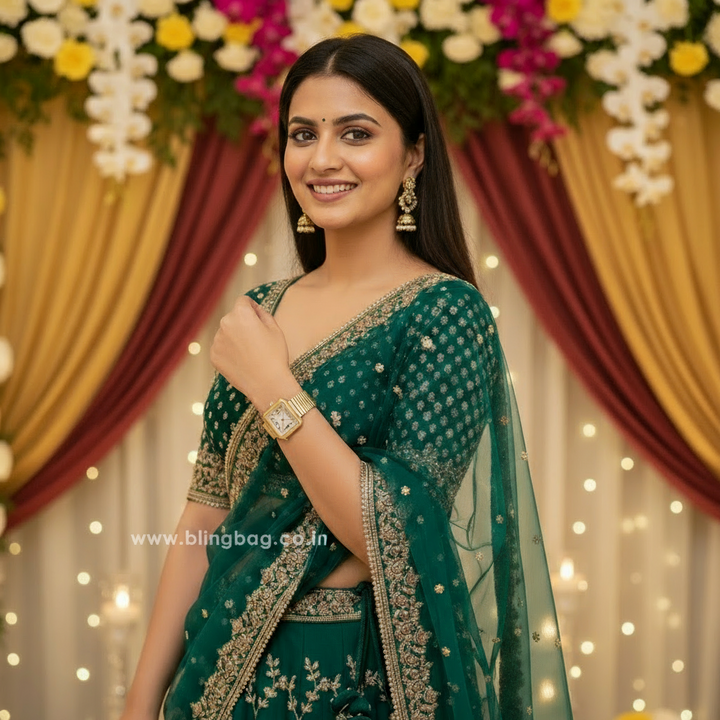 Blingbag Gold-Plated Roman Grace Square Watch