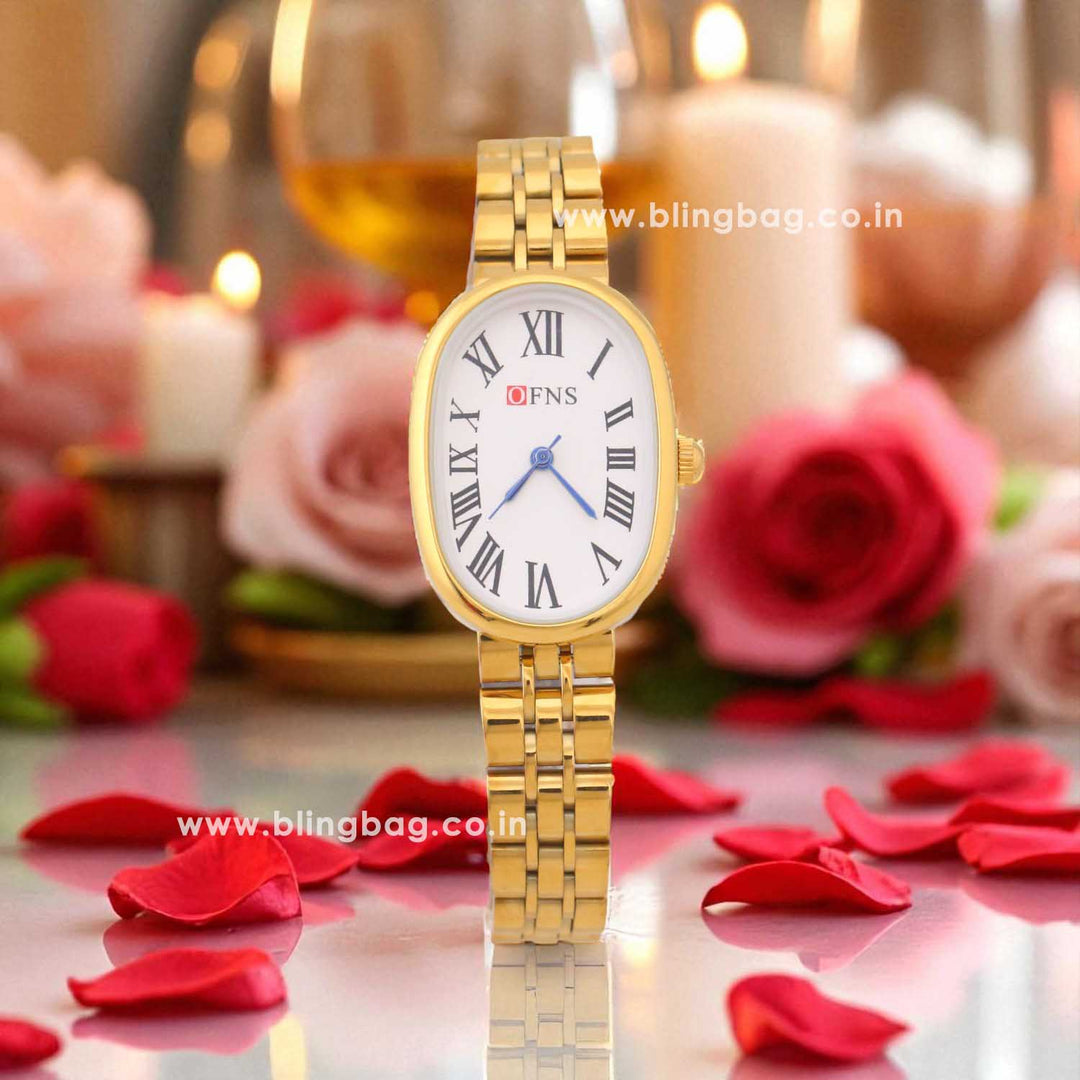 Blingbag Gold Roman Ishanvi Watch