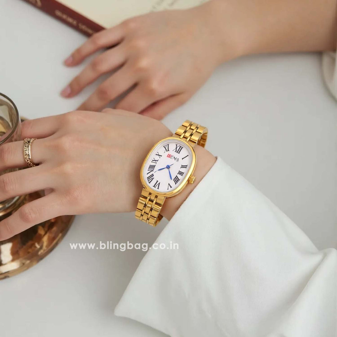 Blingbag Gold Roman Ishanvi Watch