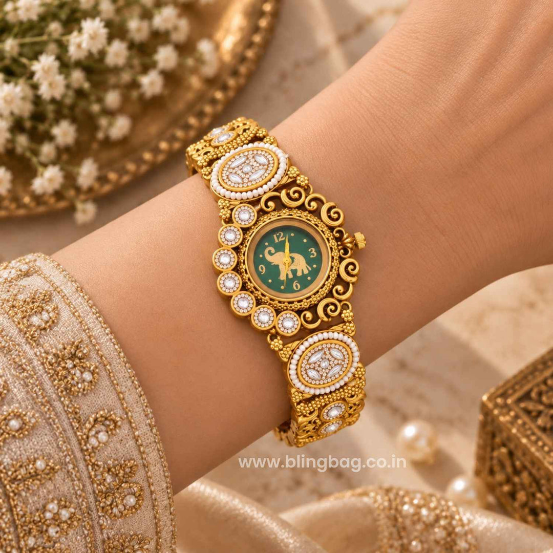 Blingbag Golden Roshniita Heritage Watch