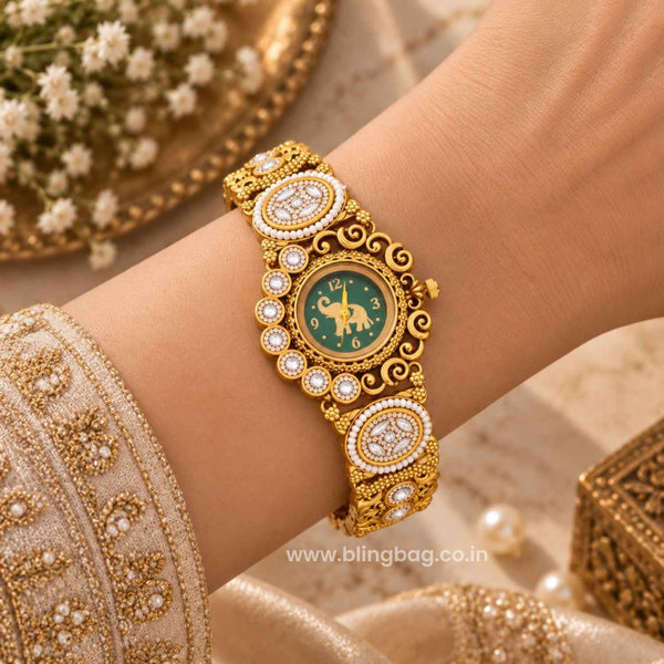 Blingbag Golden Roshniita Heritage Watch