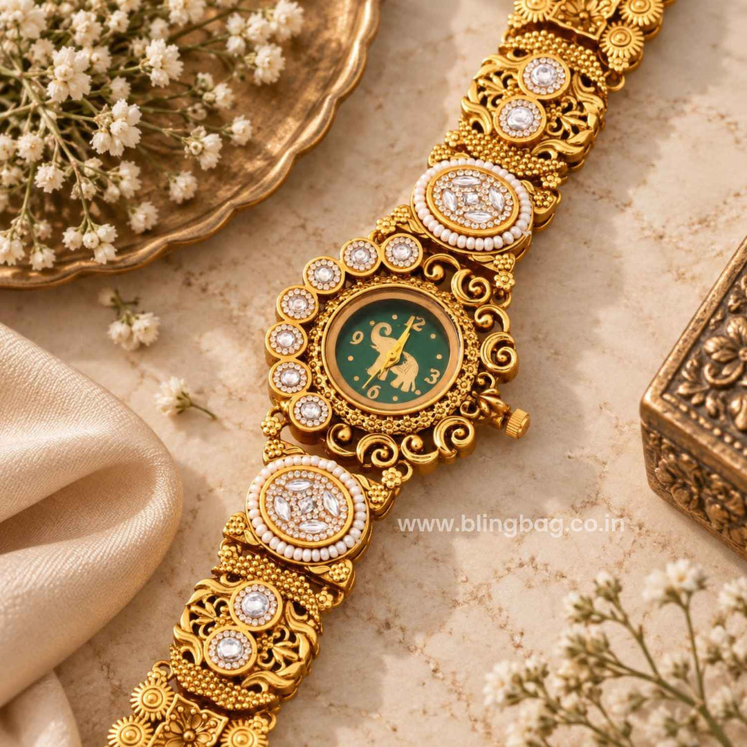 Blingbag Golden Roshniita Heritage Watch