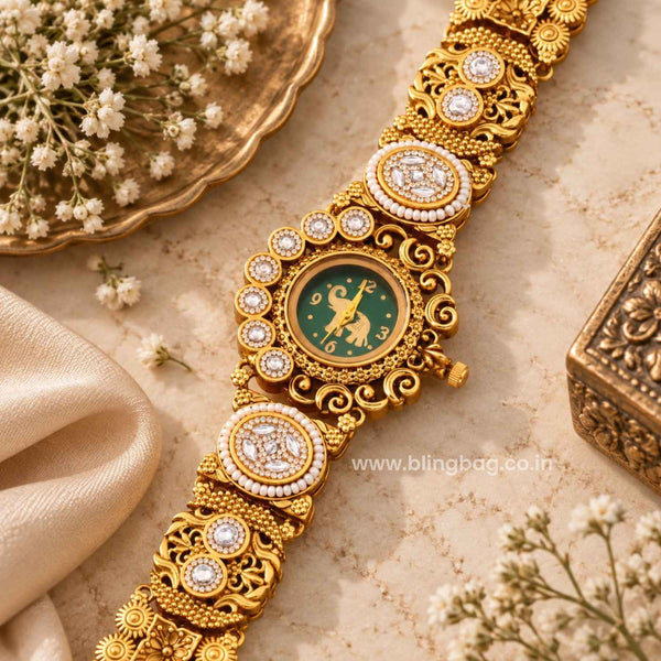 Blingbag Golden Roshniita Heritage Watch