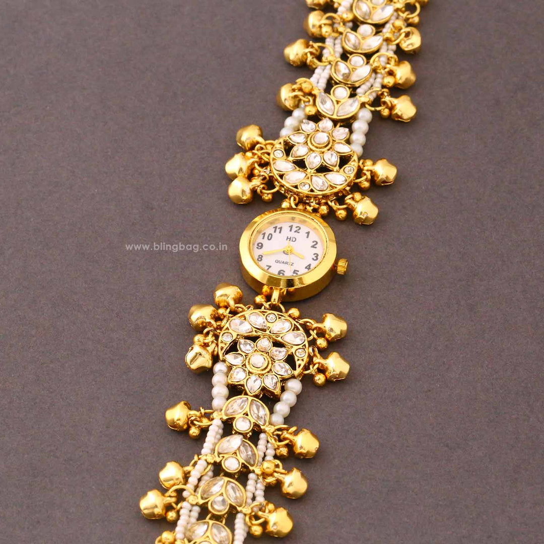 Blingbag Golden Klisaha Kundan Watch -II