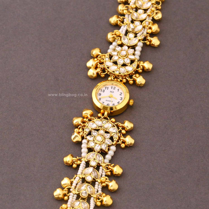 Blingbag Golden Klisaha Kundan Watch -II
