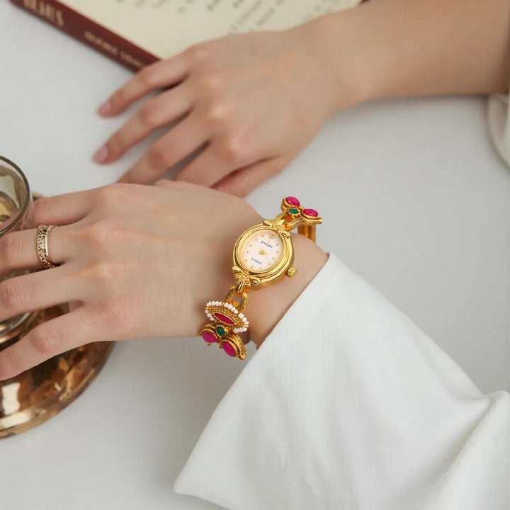 Blingbag Lotus Charm Gold Bracelet Watch