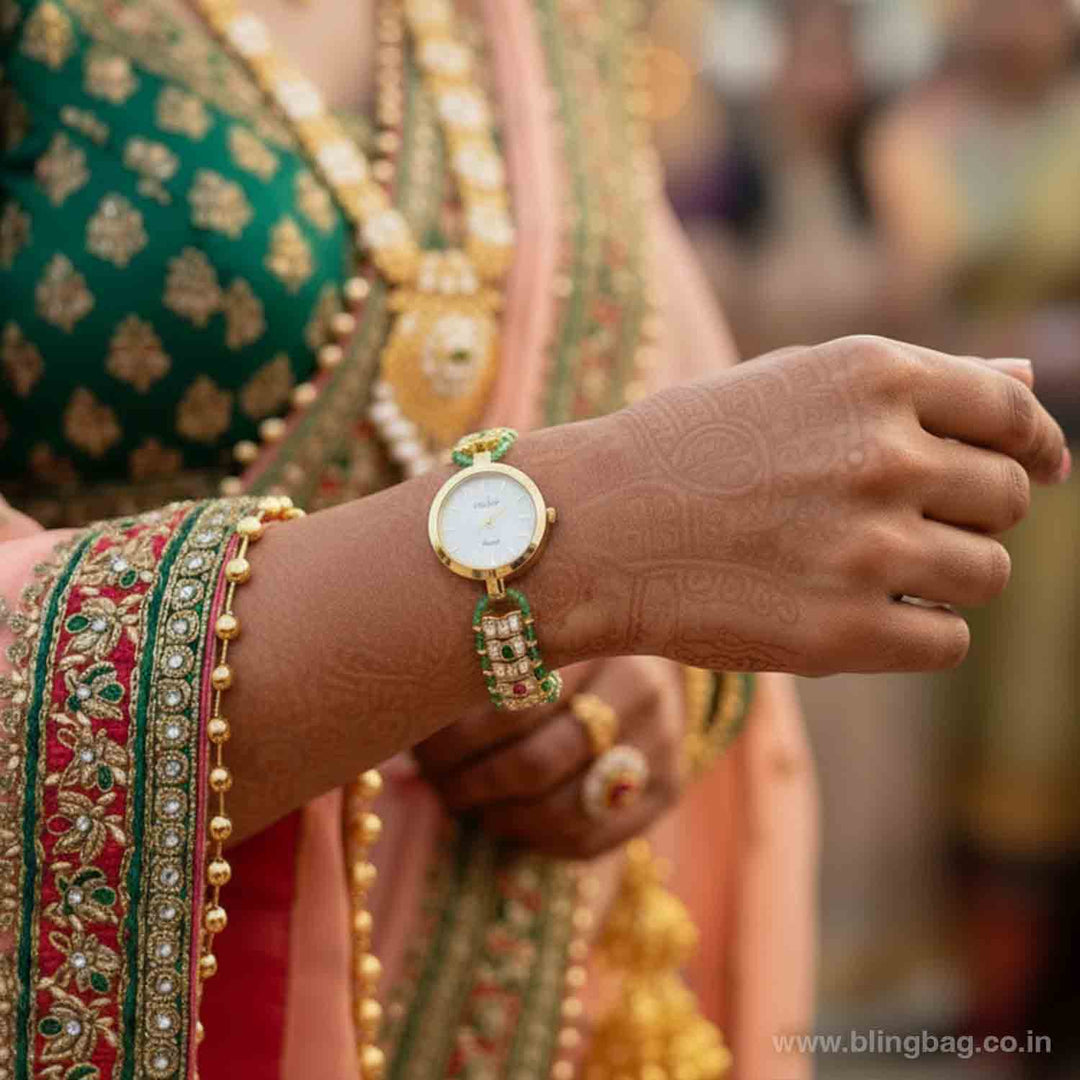 Blingbag Mehreen Kundan Bracelet Watch