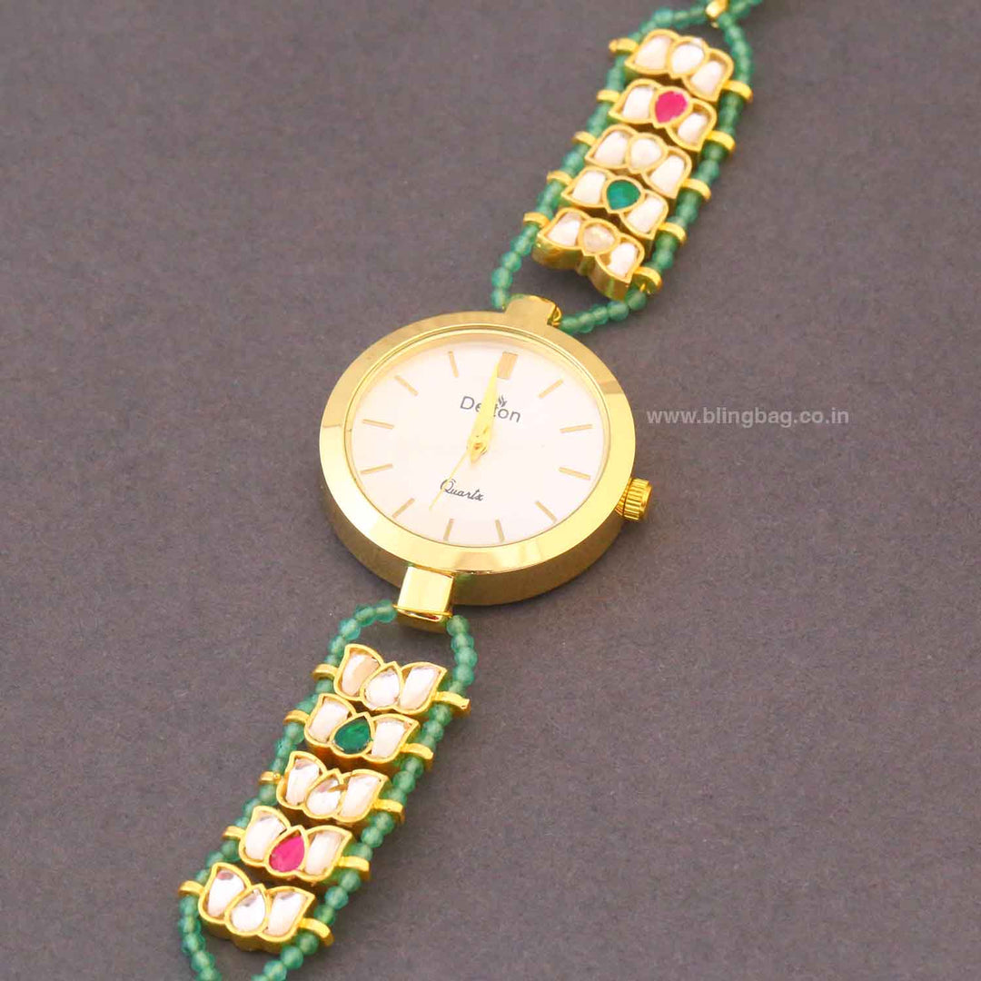 Blingbag Mehreen Kundan Bracelet Watch