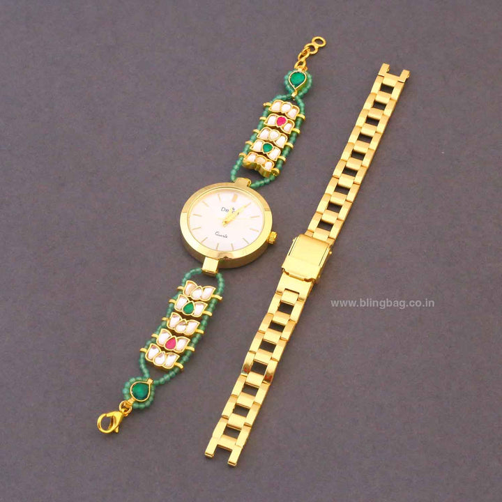 Blingbag Mehreen Kundan Bracelet Watch