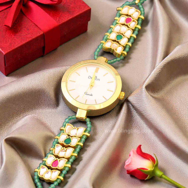 Blingbag Mehreen Kundan Bracelet Watch