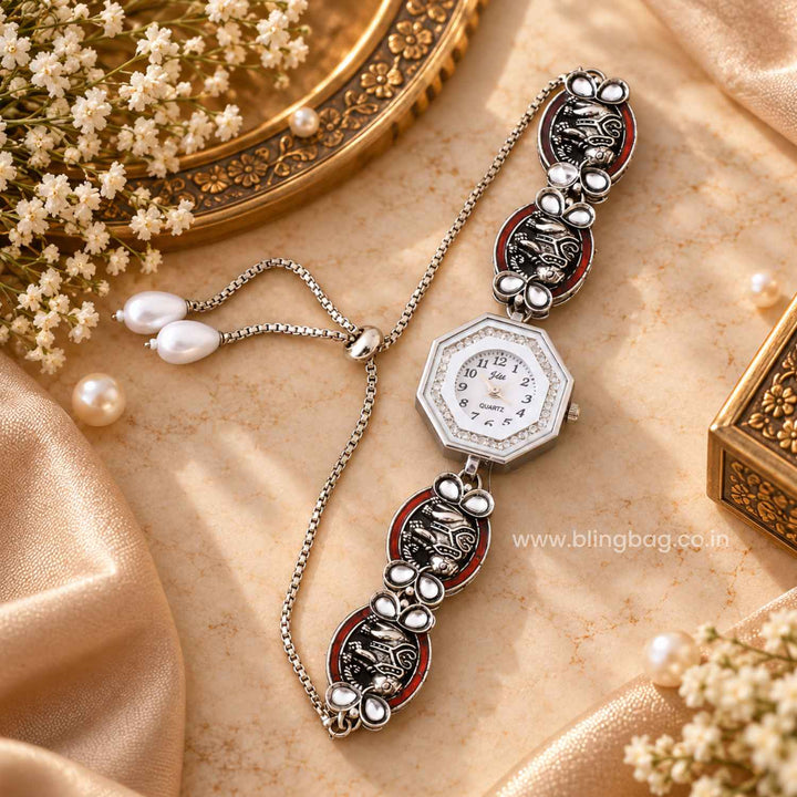 Blingbag Multicolor Oorisha Oxidised Watch