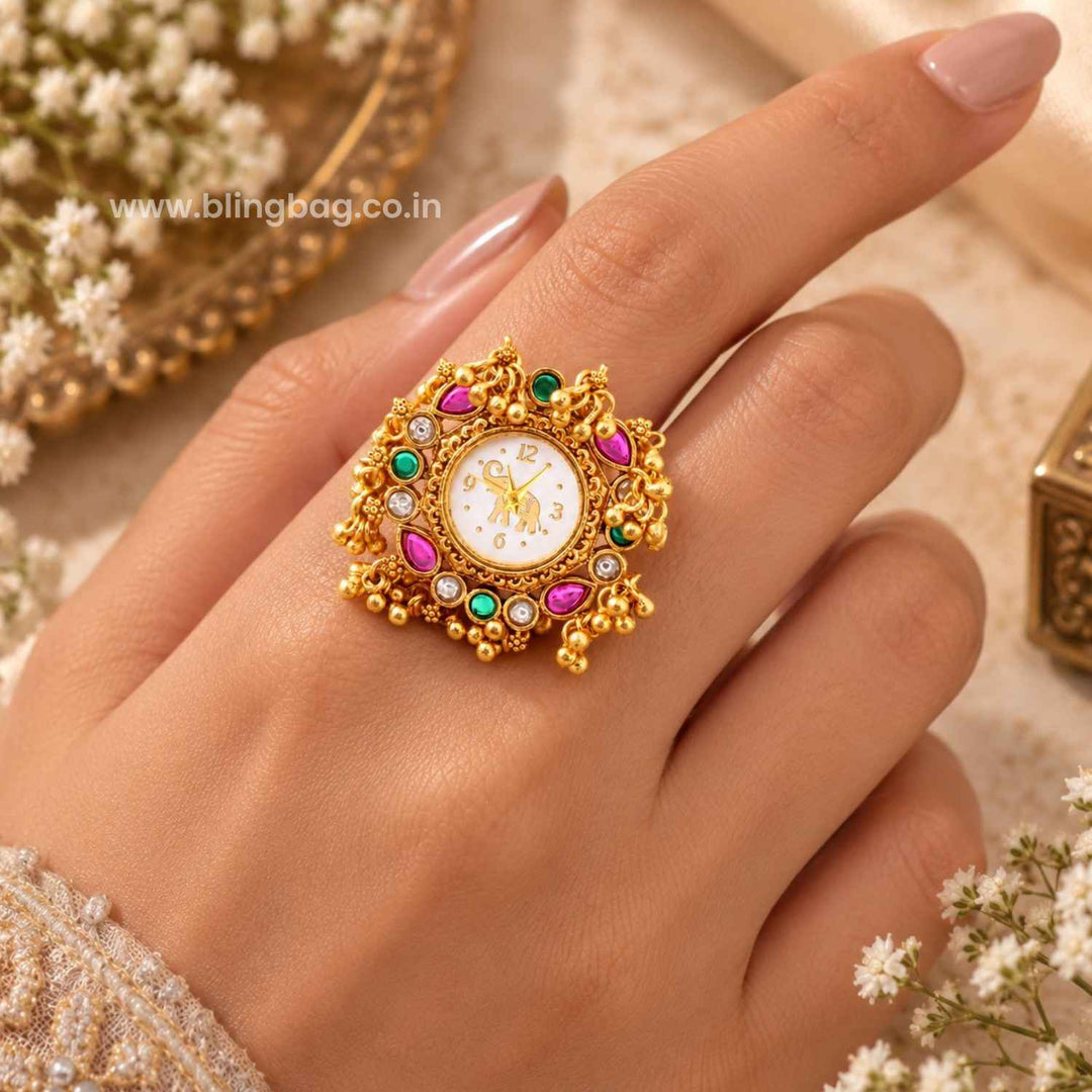 Blingbag Multicolor Rajmudra Ring Watch