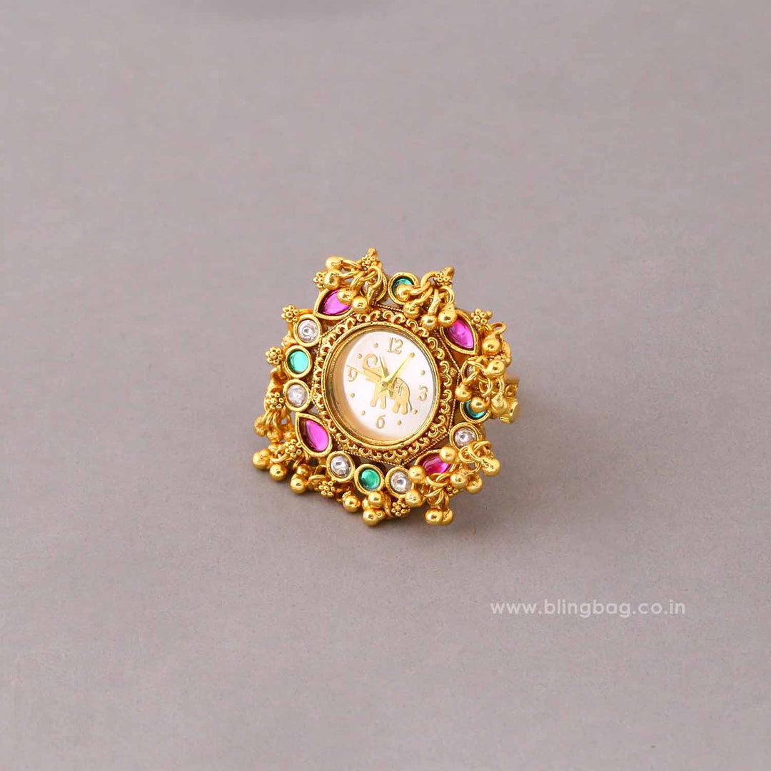 Blingbag Multicolor Rajmudra Ring Watch